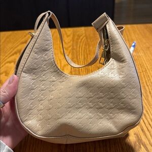 Beige Textured Women's Bag